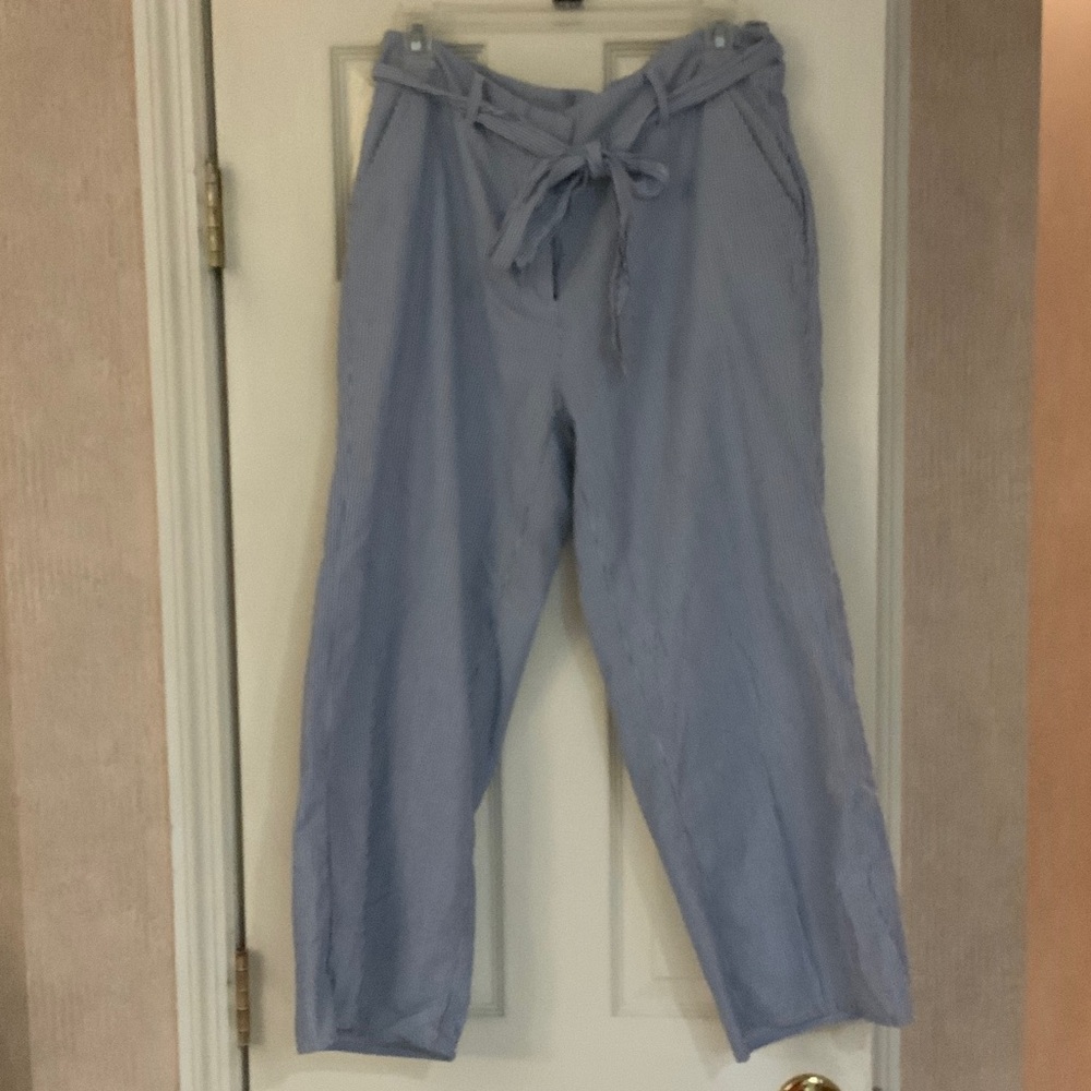 Vineyard Vines Blue Striped Tie-Waist Pants